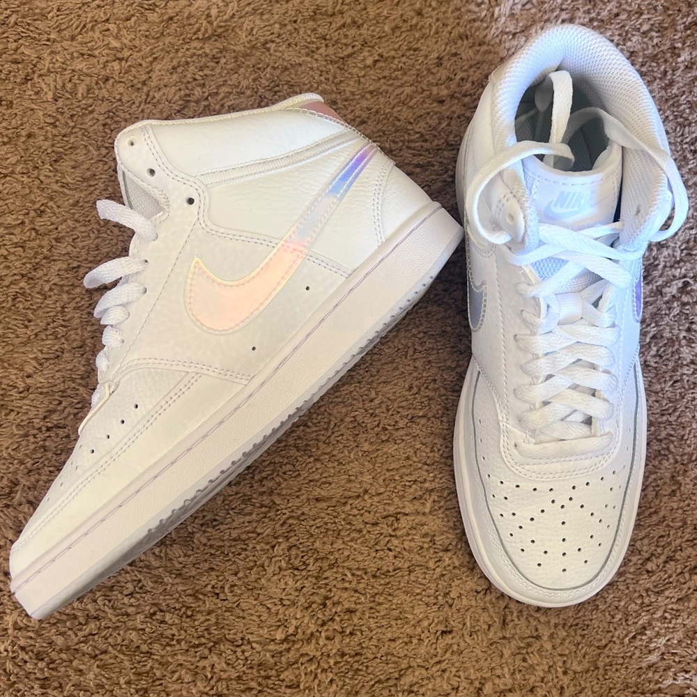 Nike Court Vision Mid Sneaker, Iridescent. Size 7